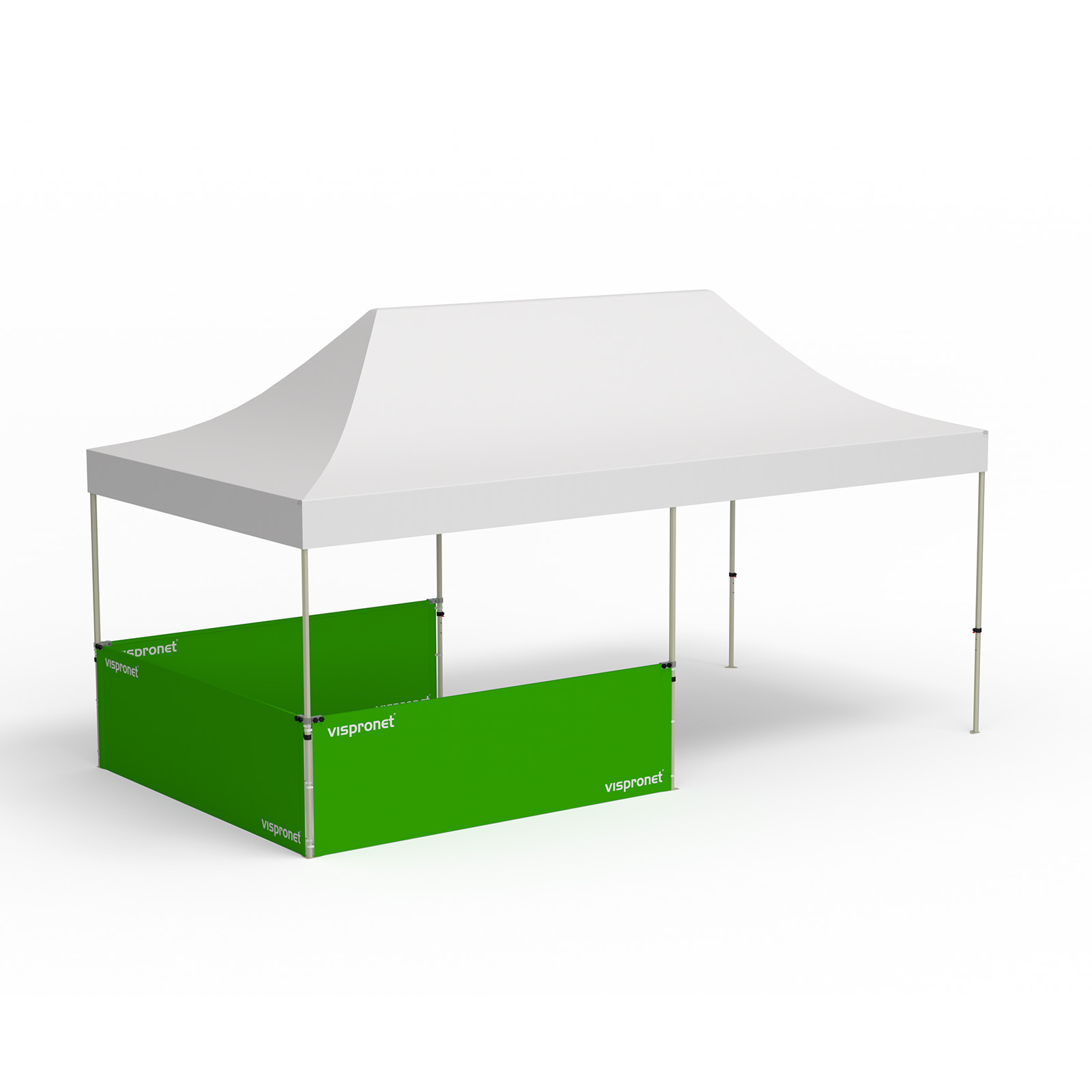 Folding Pavilion Select, example with 3 half-height walls