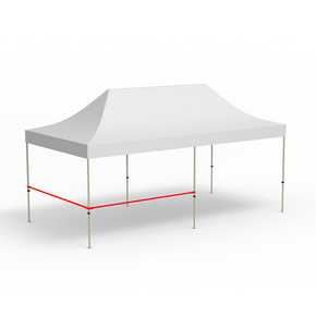 2 crossbars for half-height walls, corner ( 3 m | 3 m )