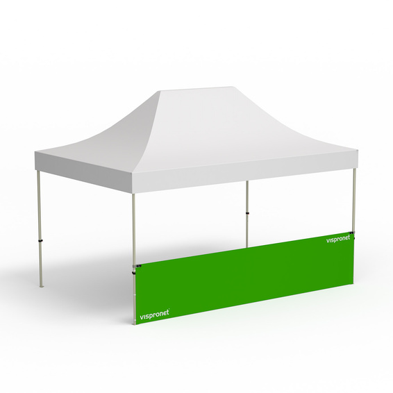 Pop-up pavilion with 1 half-height wall, length 4.5 m