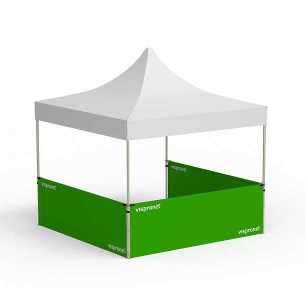 Folding Pavilion Select, example with 3 half-height walls
