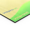 Printed aluminum composite panel, brushed gold, with white print