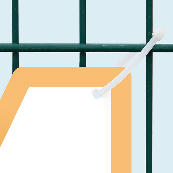 Garden sign, alternative fastening with cable tie