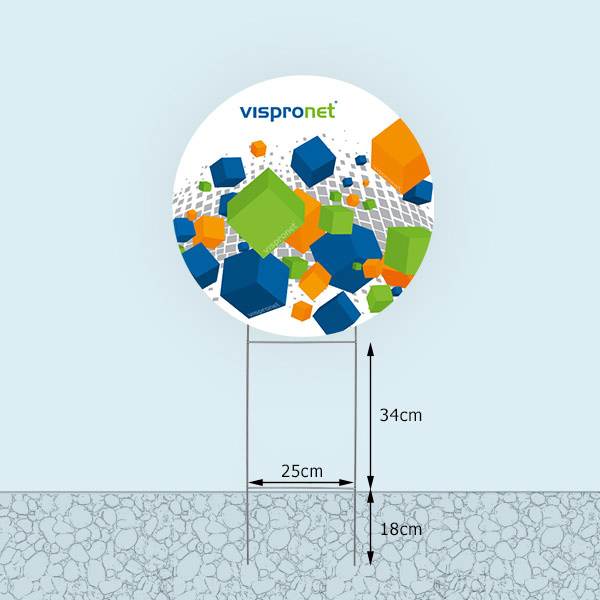 Bottom edge of garden sign, variable height above ground: approx. 34 cm - 44 cm