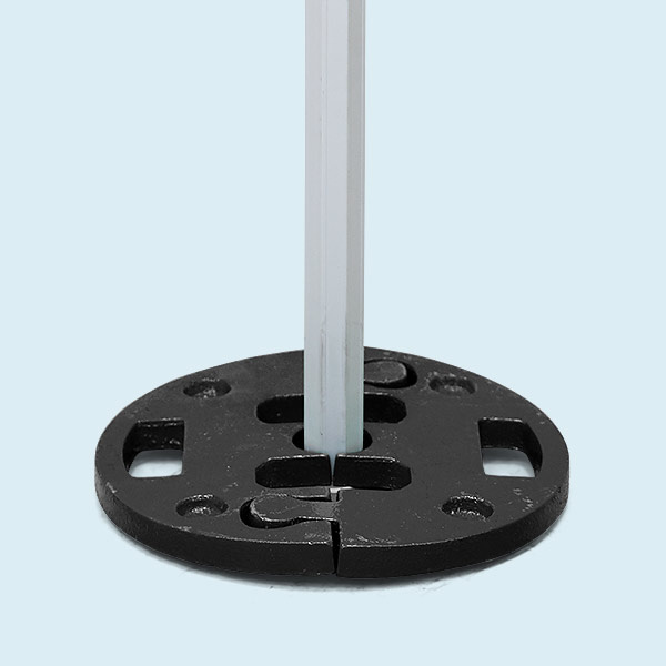 Use in outdoor areas: with weighting plates - available as accessories