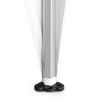 Lower fastening of the corner banner to the tent pole with hook-and-loop tape