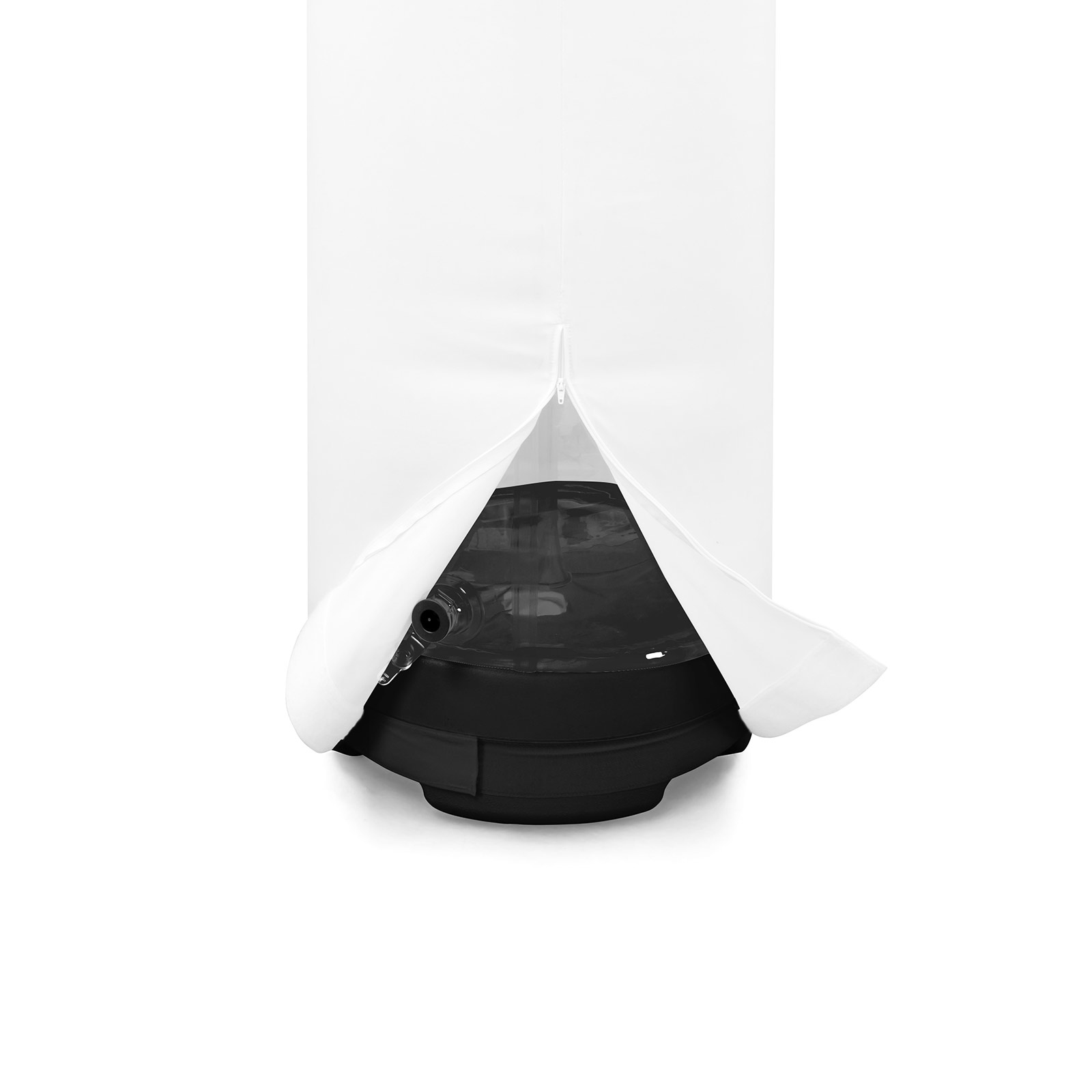 Attachment of the printed part to the water-fillable base using hook-and-loop tape