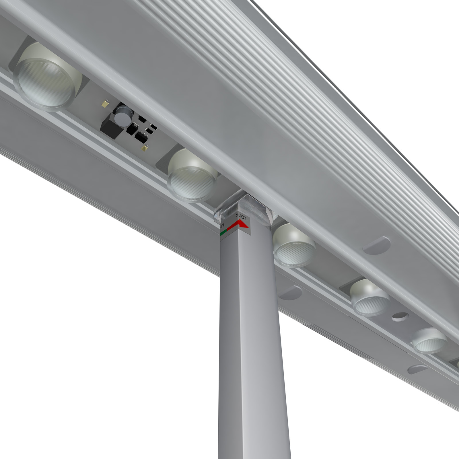 Attachment of the support rail to the Lightbox flex