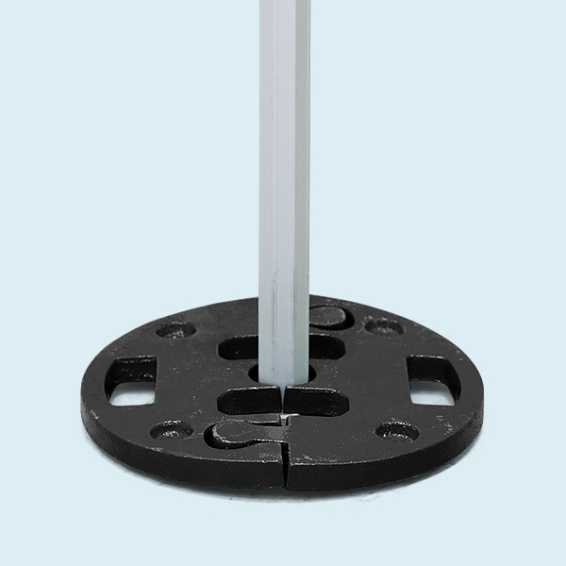 Use in outdoor areas: with weighting plates - available as accessories