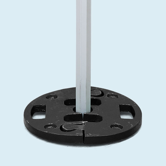 Outdoor use: with weighting plates - available as accessories