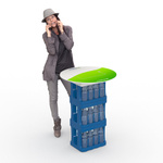 Use as a standing table (3-4 standard commercial beer or beverage crates)
