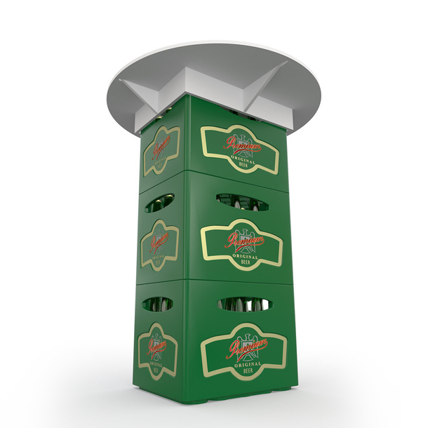 Beer crate table - View from below