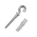 Floor and ceiling hooks including anchors