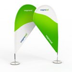 Bowflag® T, double-layered, can be designed with the same or different motifs