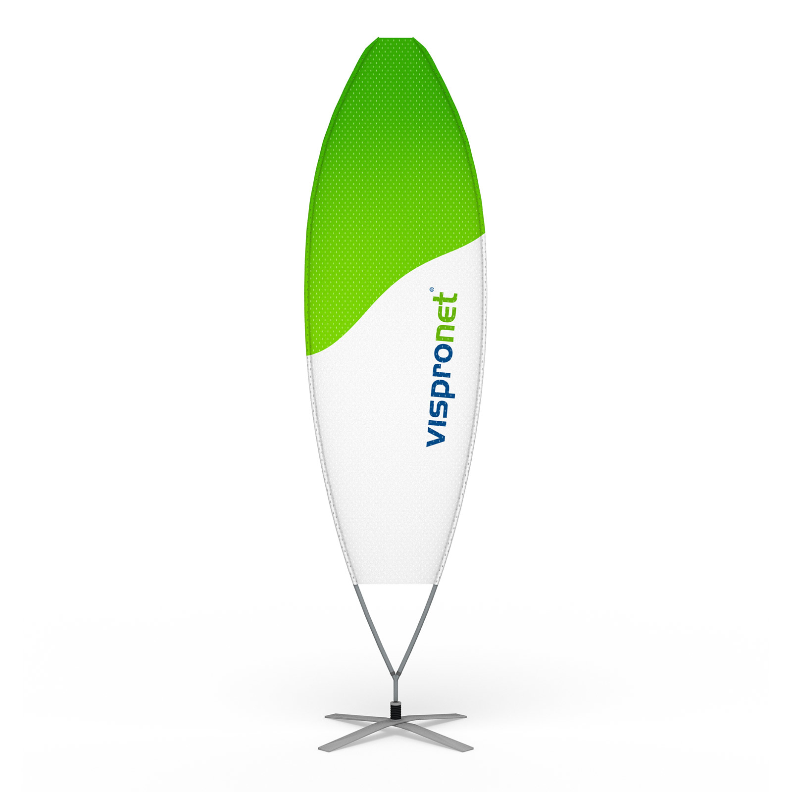Bowflag® Surfer including cross base with rotator and spring