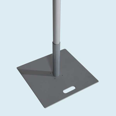 Base plate 55 x 55 cm - 18.5 kg, silver gray