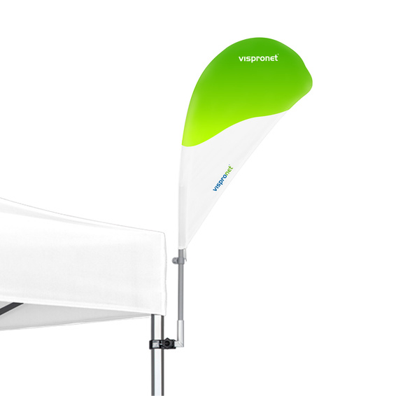 Bowflag® Basic with vertical Bowflag® holder for tent poles