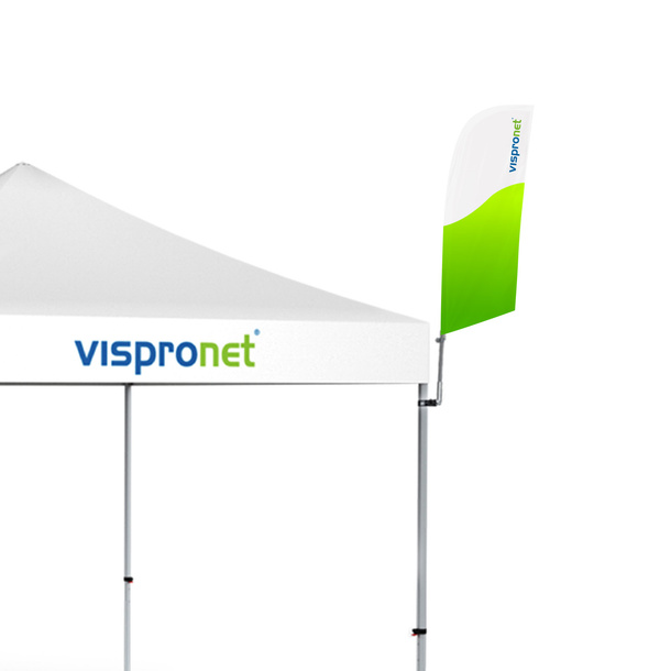 Bowflag® Basic with angled bottom edge, e.g.: size XS