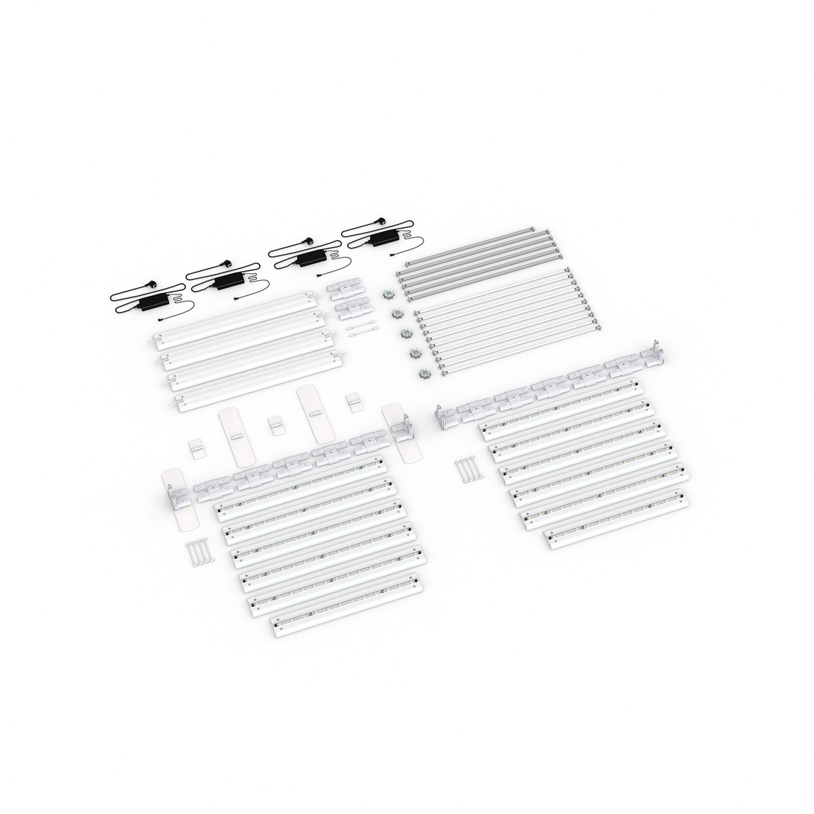 Scope of delivery: freestanding version, system width 585 cm, system height 200 cm
