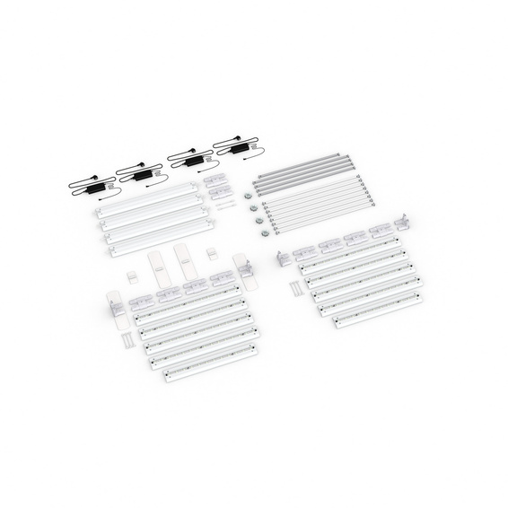 Scope of delivery: freestanding version, system width 485 cm, system height 200 cm