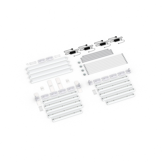 Scope of delivery: freestanding version, system width 485 cm, system height 250 cm