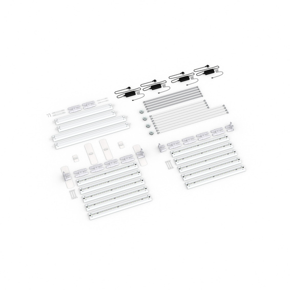 Scope of delivery: freestanding version, system width 500 cm, system height 225 cm