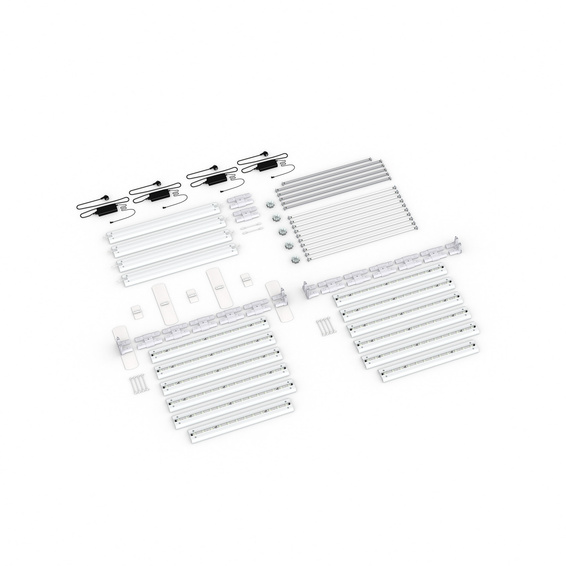 Scope of delivery: freestanding version, system width 585 cm, system height 200 cm