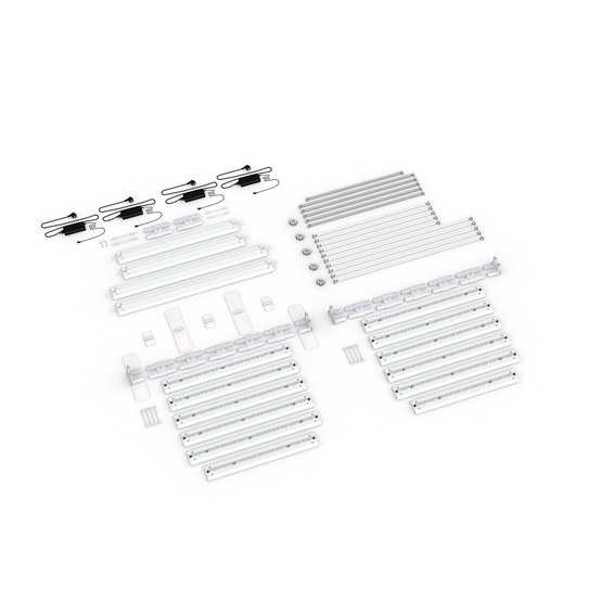 Scope of delivery: freestanding version, system width 585 cm, system height 225 cm