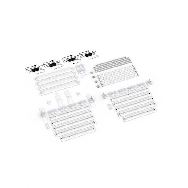 Scope of delivery: freestanding version, system width 485 cm, system height 200 cm