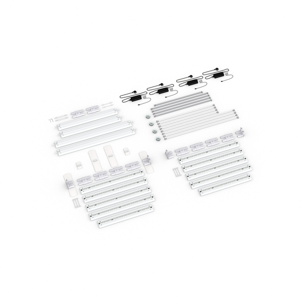 Scope of delivery: freestanding version, system width 485 cm, system height 225 cm