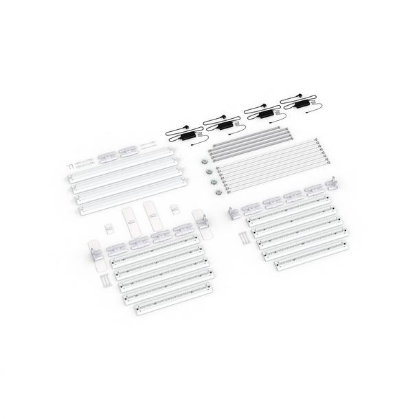 Scope of delivery: freestanding version, system width 485 cm, system height 250 cm