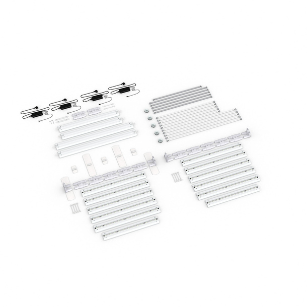 Scope of delivery: freestanding version, system width 585 cm, system height 225 cm