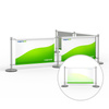 Cafe banner, L-shaped stand variant, single-sided printed, reverse side with show-through effect