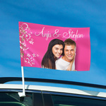 Car flag with wedding design