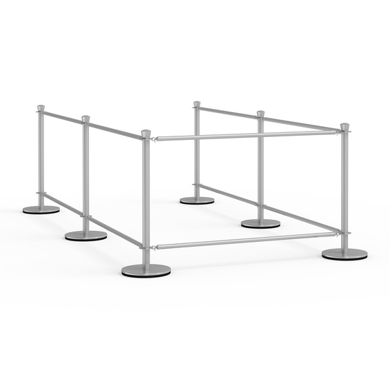 Cafe banner with 5 panels, U-shaped configuration, system without printed component