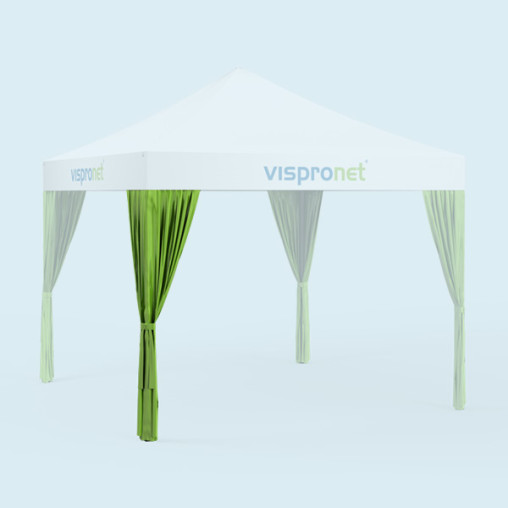 Leg drapes in lime green, additional 19 colors are available without print