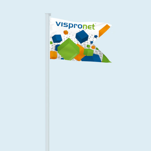 Flag in horizontal format with swallow tail