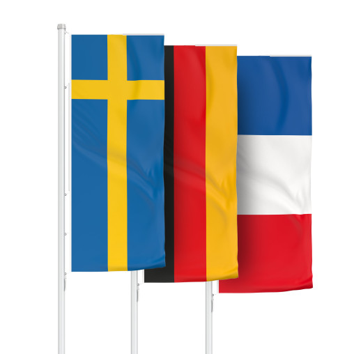 National flags in vertical format with/without presenter Select