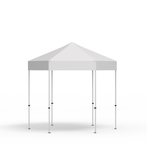 Select Hexagon 3 m folding gazebo, white canopy and valance, unprinted