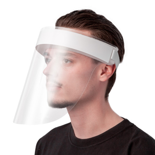 Face shield with plastic visor