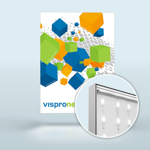 Light box Q-Frame® LED, profile 50 mm, in portrait format