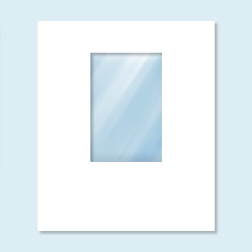 Wall Hexagon with window, weiß, white without print, width 200 x 235 cm