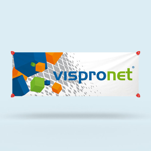 Outdoor banner in horizontal format, with grip clips,  material: Multiflag® SE