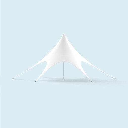 Star Canopyø 12 m unprinted, white with zipper for wall mounting