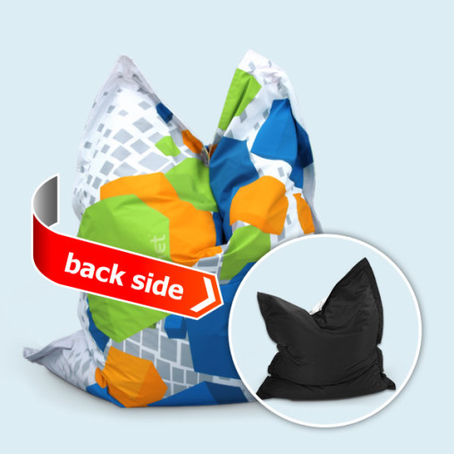 Beanbag Square - front with motif, backside black