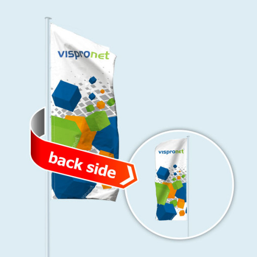 Double-sided flags in vertical format , identical image