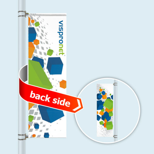 Street Banner Basic, banner arm top and bottom, double sided