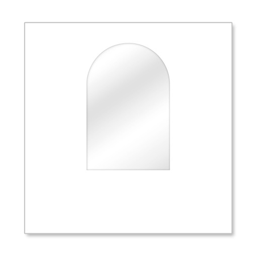 Wall Hexagon with round window, white without print, width: 200 x 235 cm