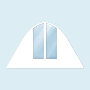 Star tent wall with arched windows, narrow, white