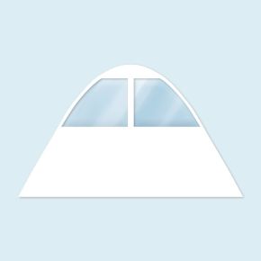 Star tent wall with trapezoidal windows, white