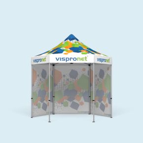 Pop up tent Select Hexagon 3 m, 3 walls with print